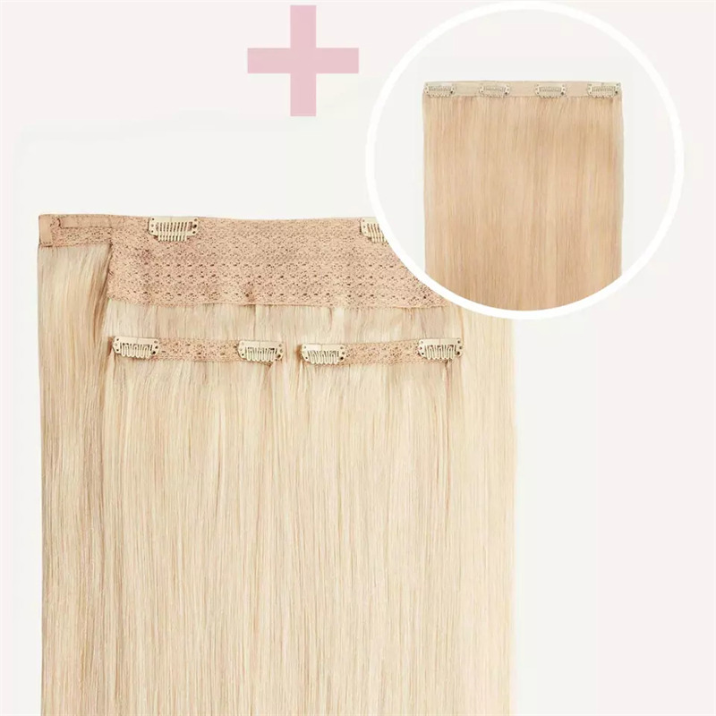 Customized 12A Grade Best Quality White Blonde Color Halo Hair Extension For White Women